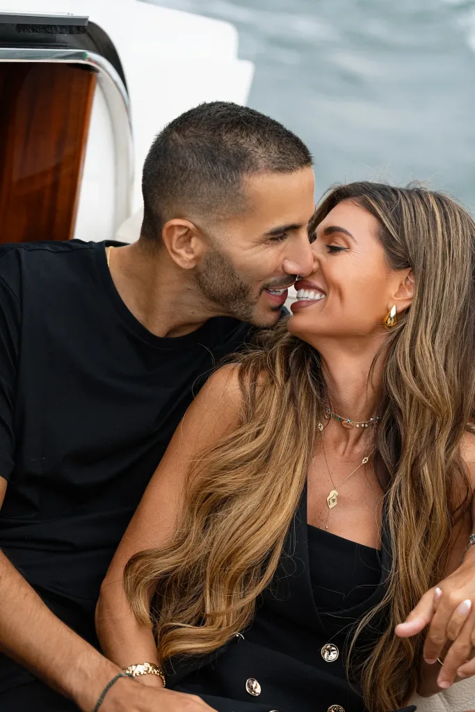 Lake Como couple photoshoot on boat