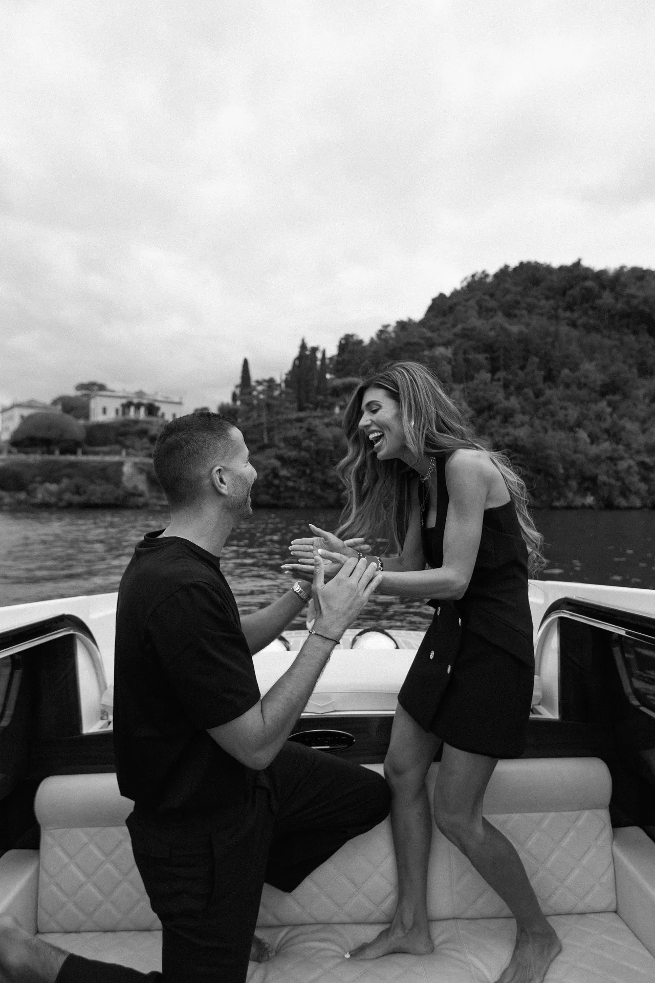 Engagement photoshoot Lake Como private boat