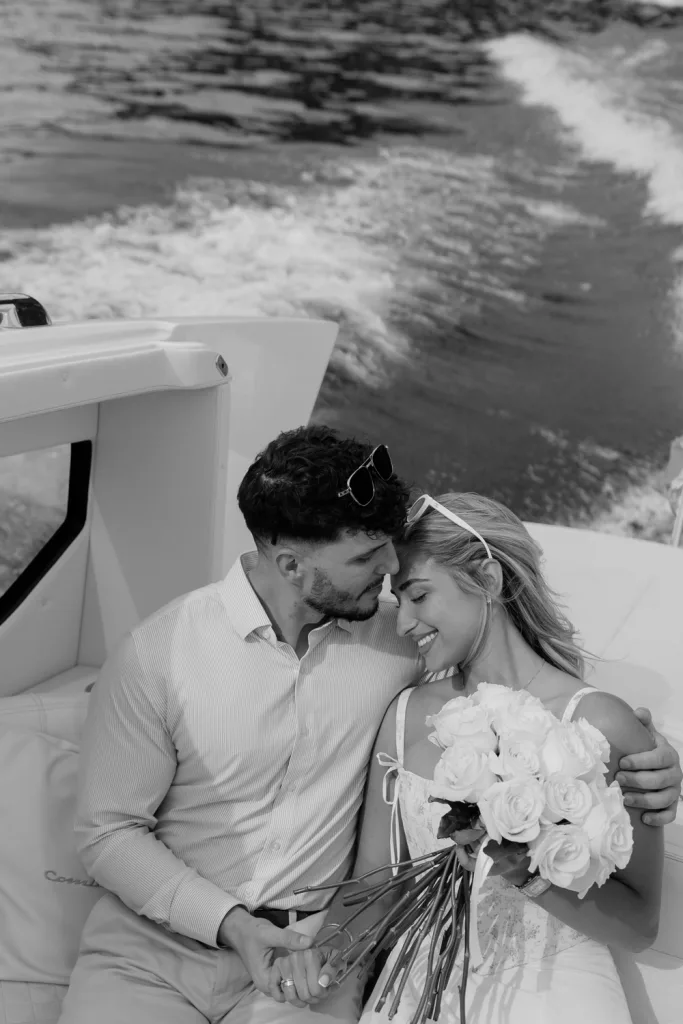 Engagement photos on Lake Como boat