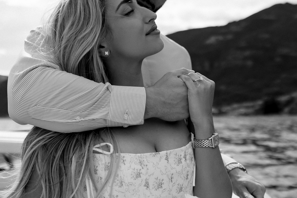 Engagement photos on Lake Como boat