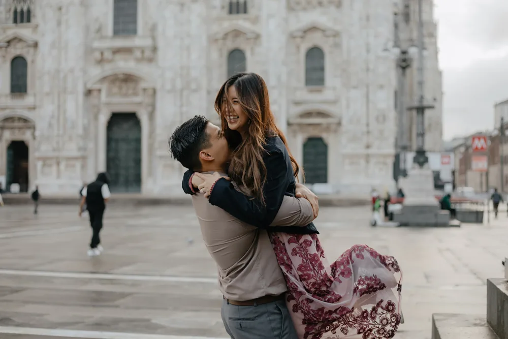 Love story photo and video in Milan