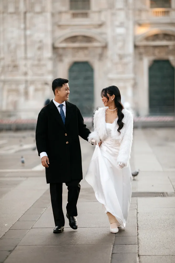 couple photoshoot at Duomo Milan