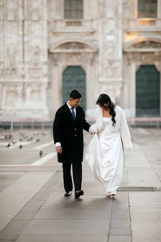 couple photoshoot at Duomo Milan