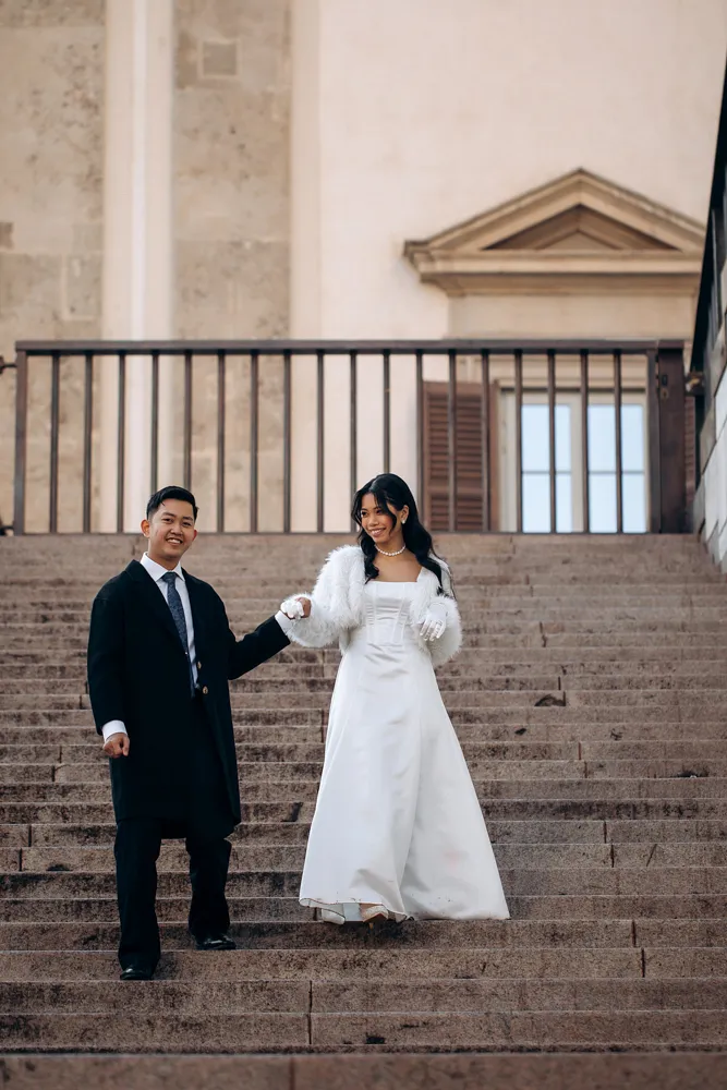 Milan street photoshoot couple