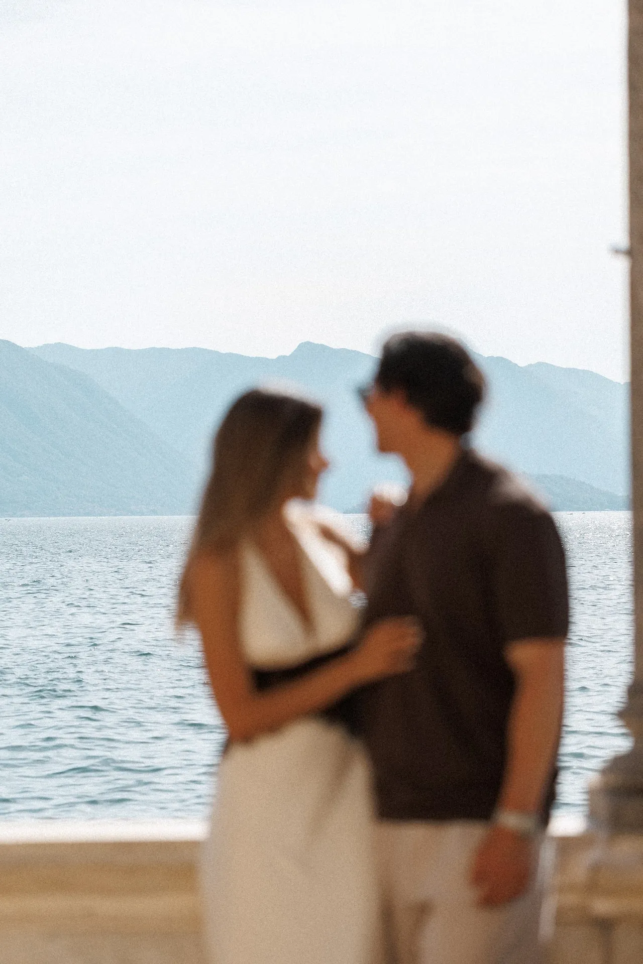 Lake Como engagement couple at Villa Monastero